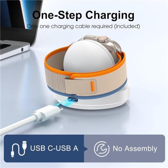 Portable Magnetic Charging Dock for Apple Watch,Wireless Fast WatchCharger Stand - Picture 2 of 7